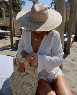 Bonita's Classic Wide Brim Palm Panama Hat