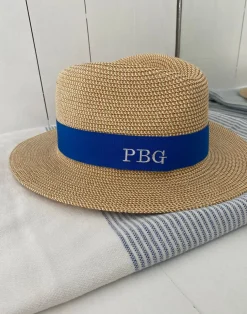 The Classic Fedora - Natural with Blue