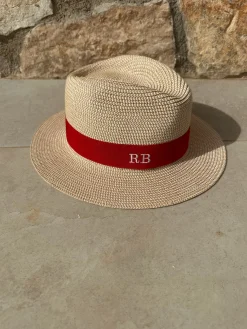The Men's Classic Summer Fedora - Natural with Red Band